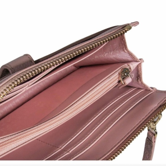 Kate Spade - Baby/Blush Pink Pebbled Leather Crossbody Wallet - Picture 3 of 4